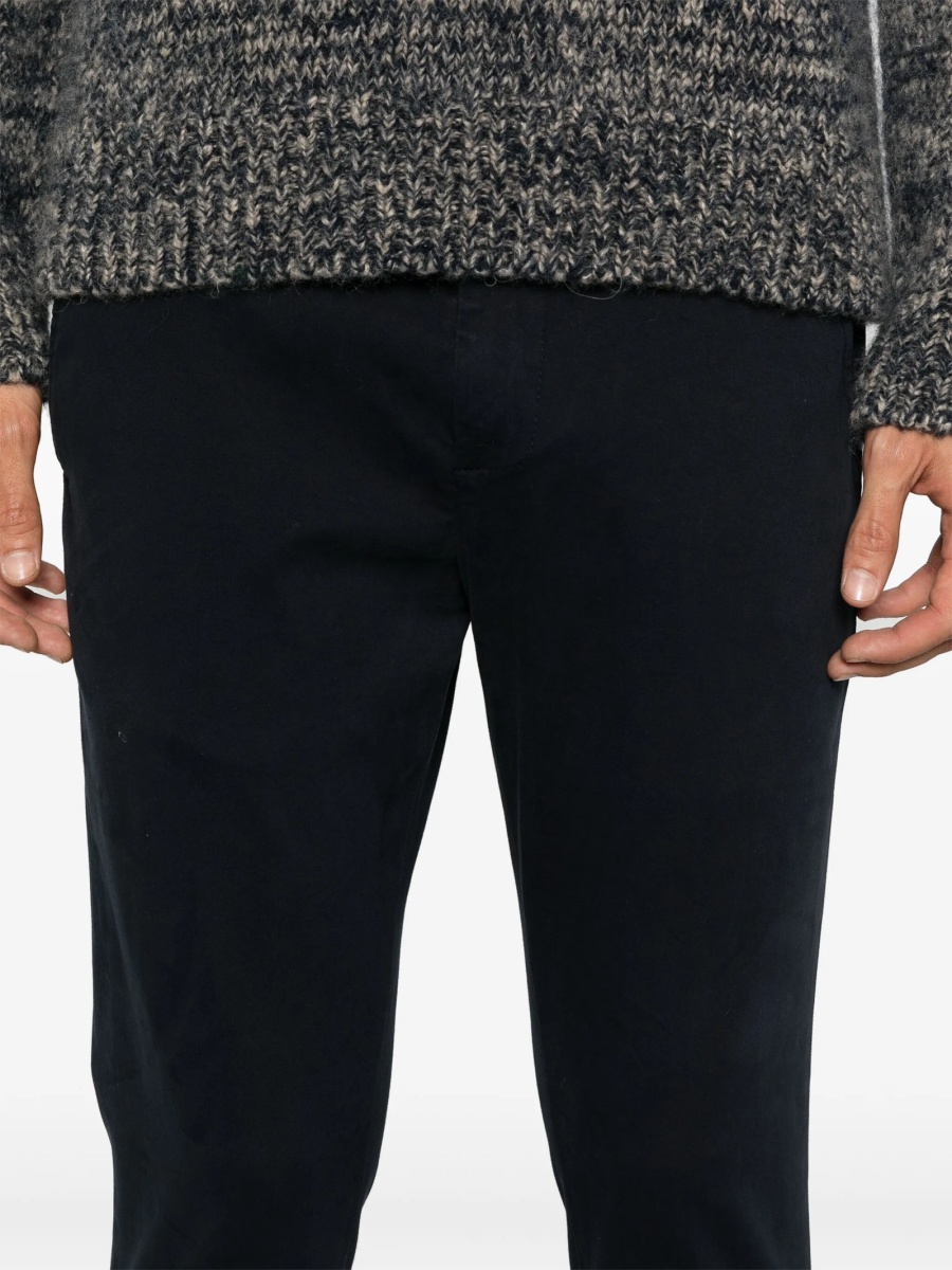 Pantaloni drepti Dondup albastri din polyester si bumbac - Img 5