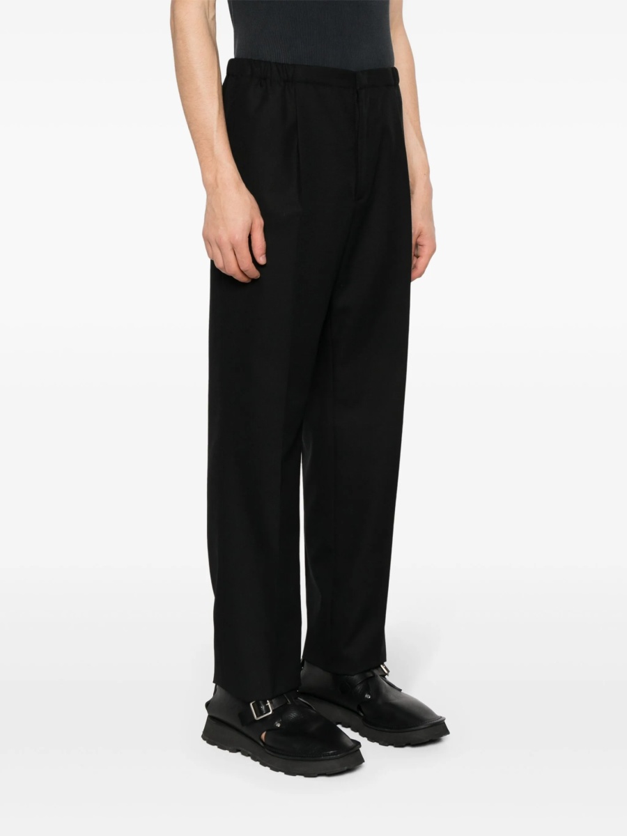Pantaloni drepti Fendi negri din lana - Img 3