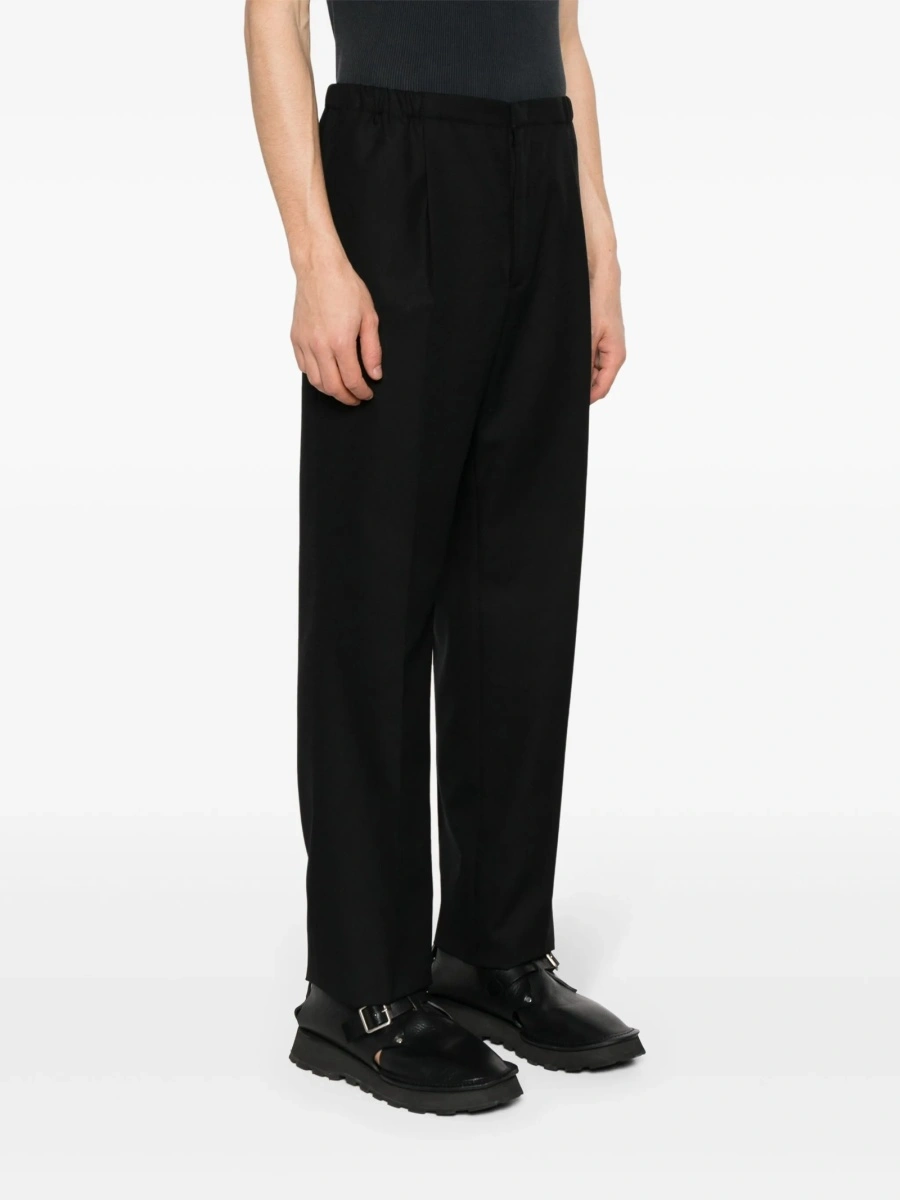 Pantaloni drepti Fendi negri din lana - Img 3