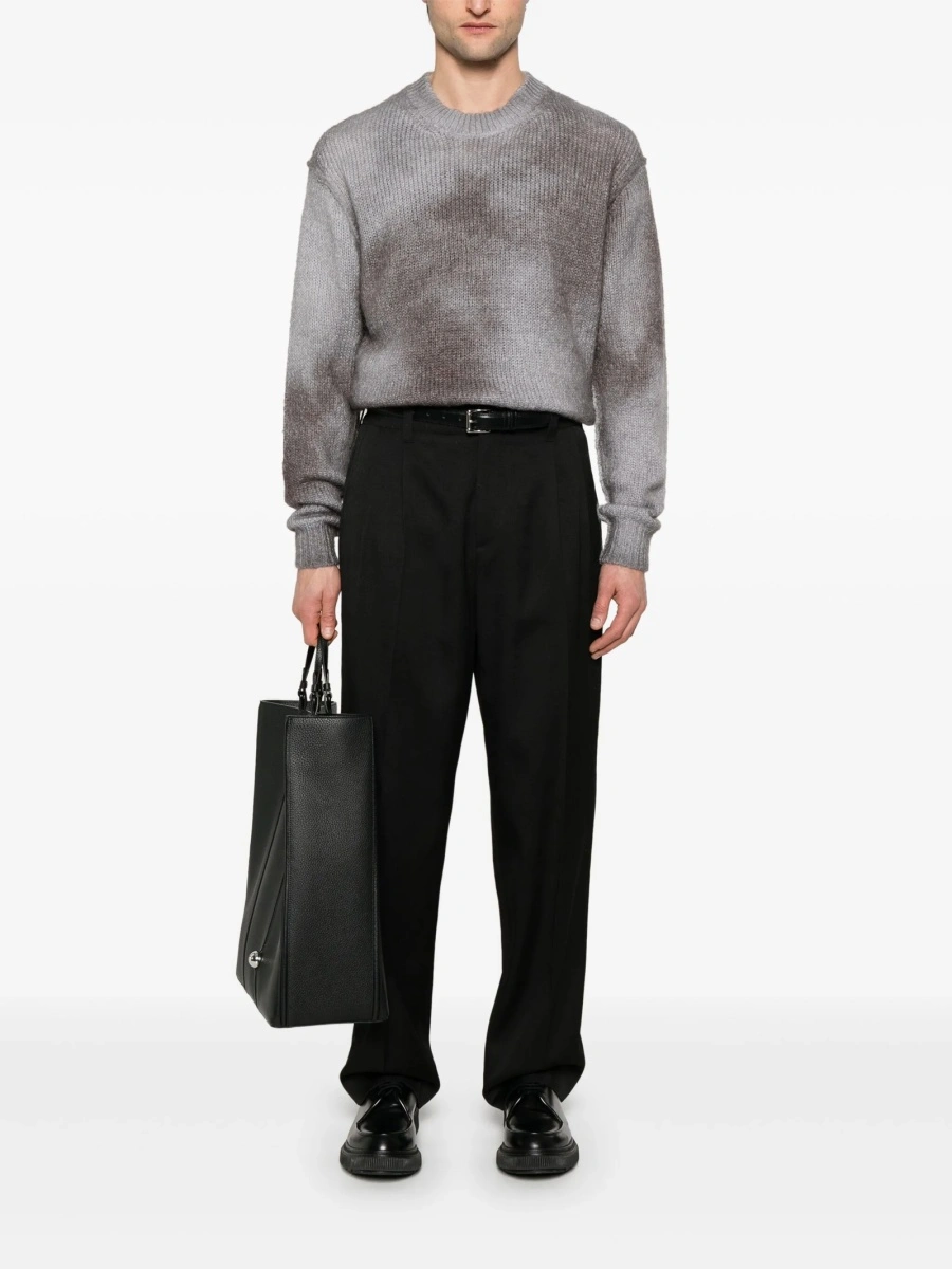 Pantaloni drepti Golden Goose negri din lana - Img 2