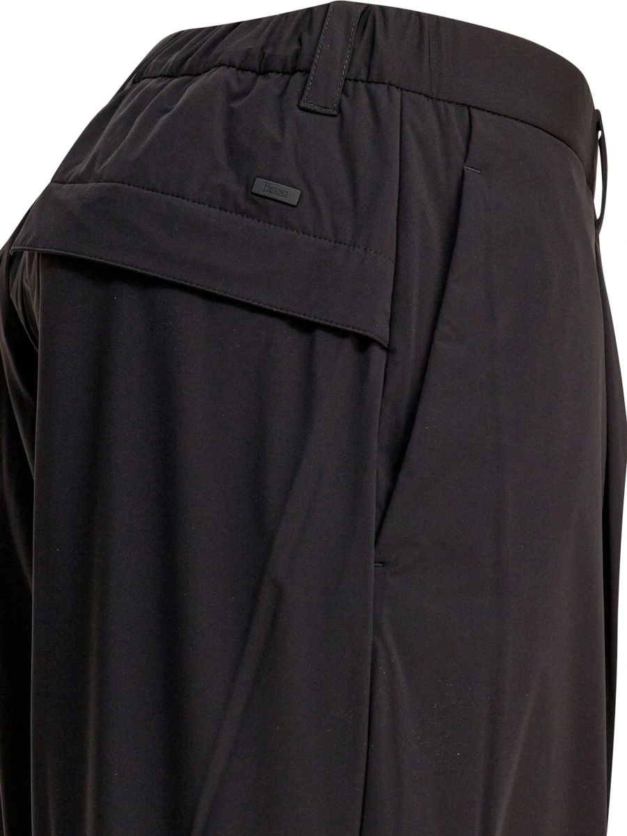 Pantaloni drepti Herno negri din elastan si lana - Img 3
