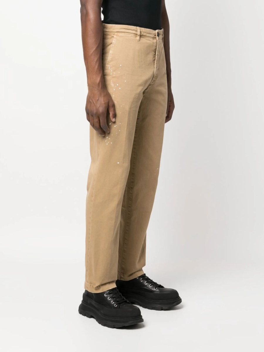 Pantaloni drepti Incotex neutri din bumbac - Img 3