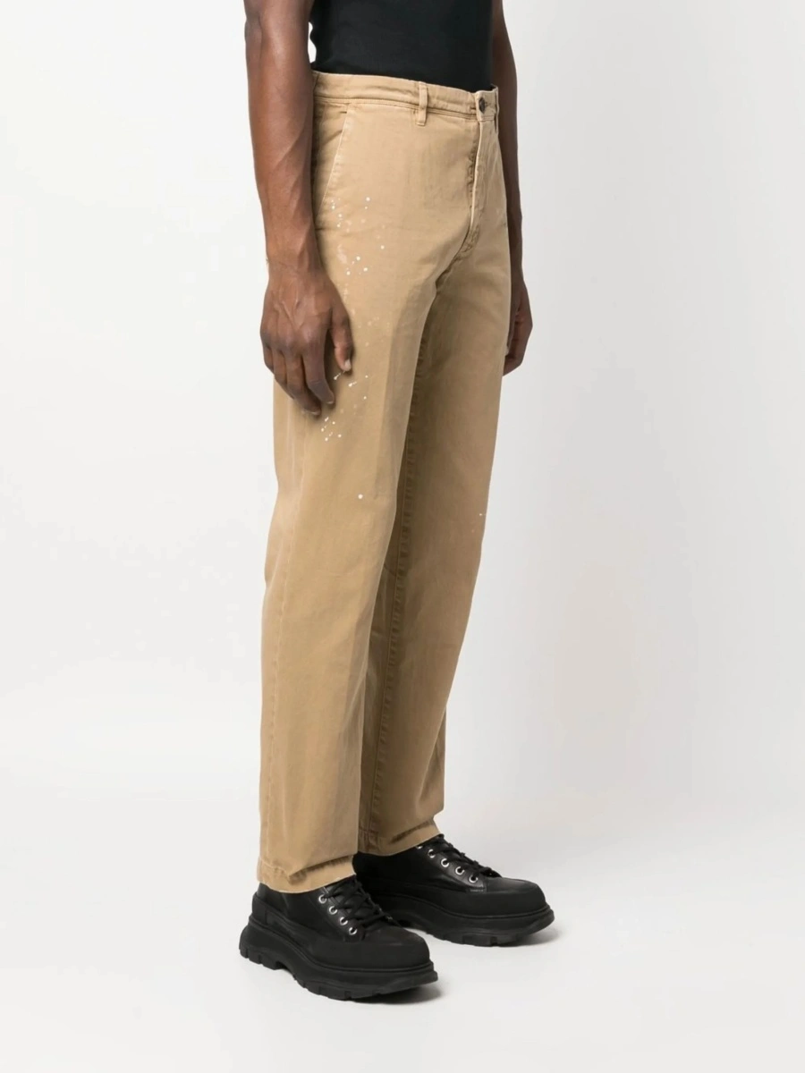 Pantaloni drepti Incotex neutri din bumbac - Img 3