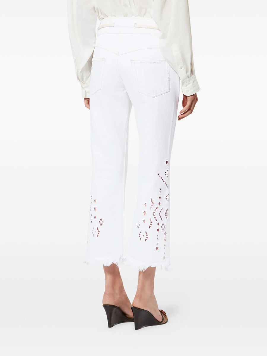 Pantaloni drepti Isabel Marant albi - Img 4