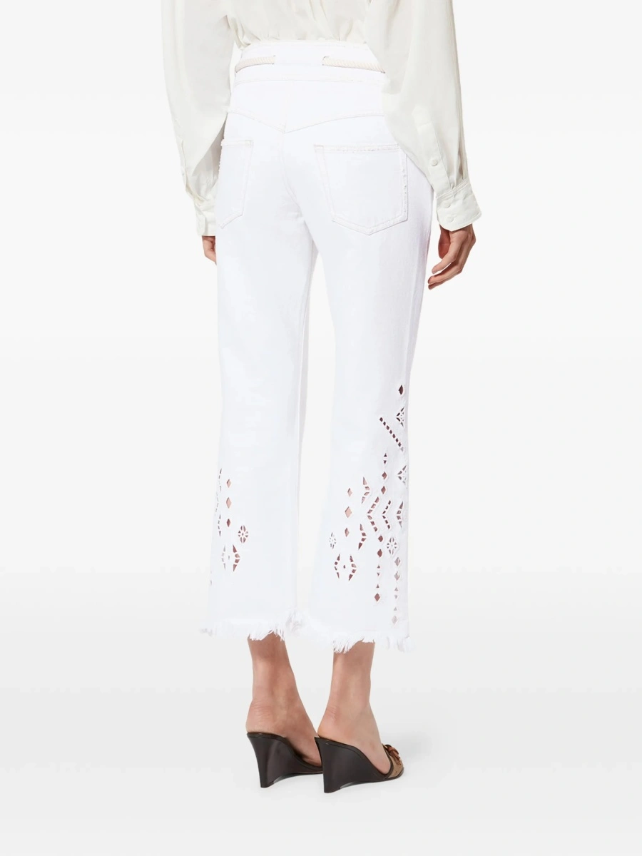 Pantaloni drepti Isabel Marant albi - Img 4