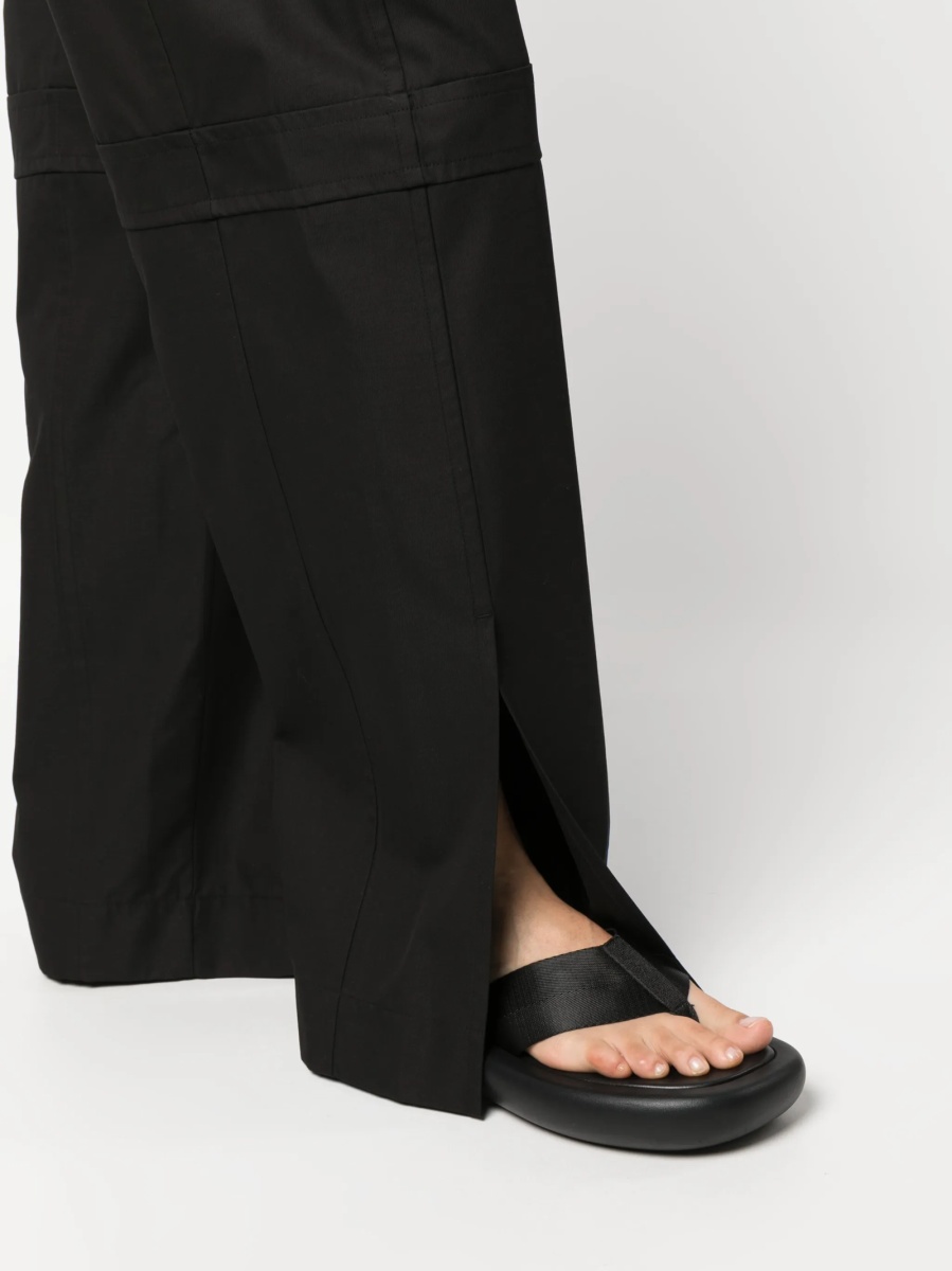 Pantaloni drepti Jil Sander negri din bumbac si polyester - Img 5