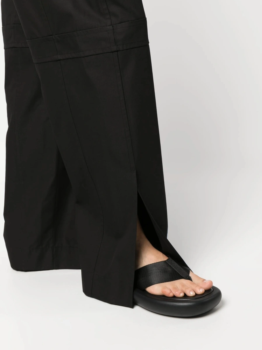 Pantaloni drepti Jil Sander negri din bumbac si polyester - Img 5