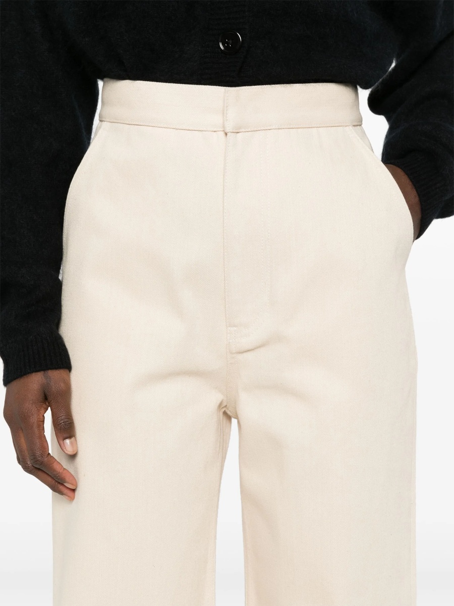Pantaloni drepti Jil Sander neutri din bumbac - Img 5