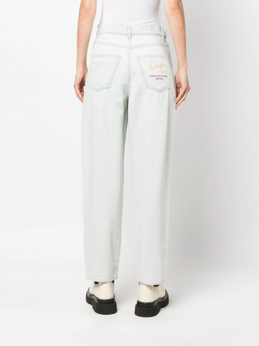 Pantaloni drepti Kenzo albastri - Img 4