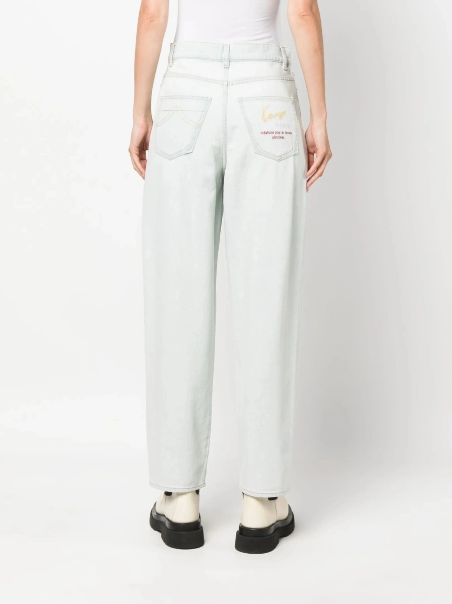 Pantaloni drepti Kenzo albastri - Img 4