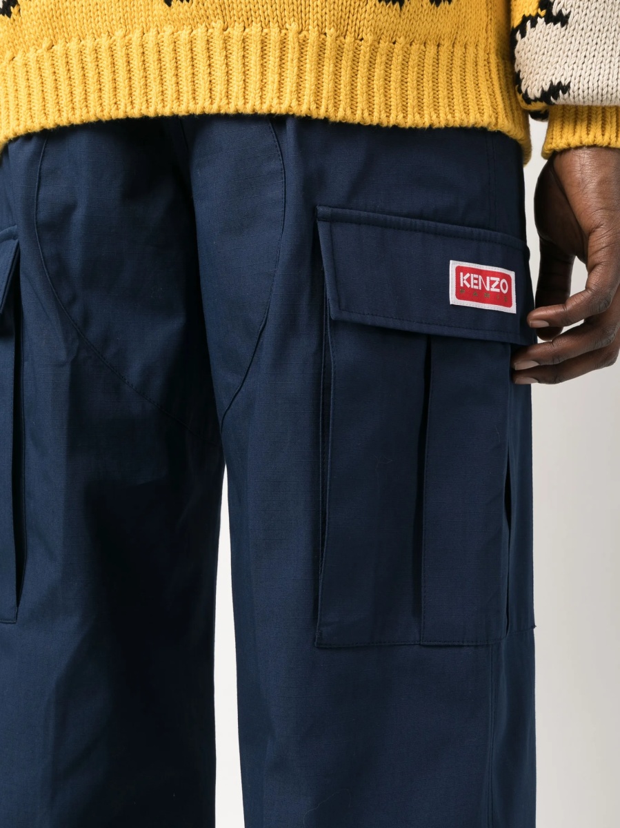 Pantaloni drepti Kenzo albastri - Img 5