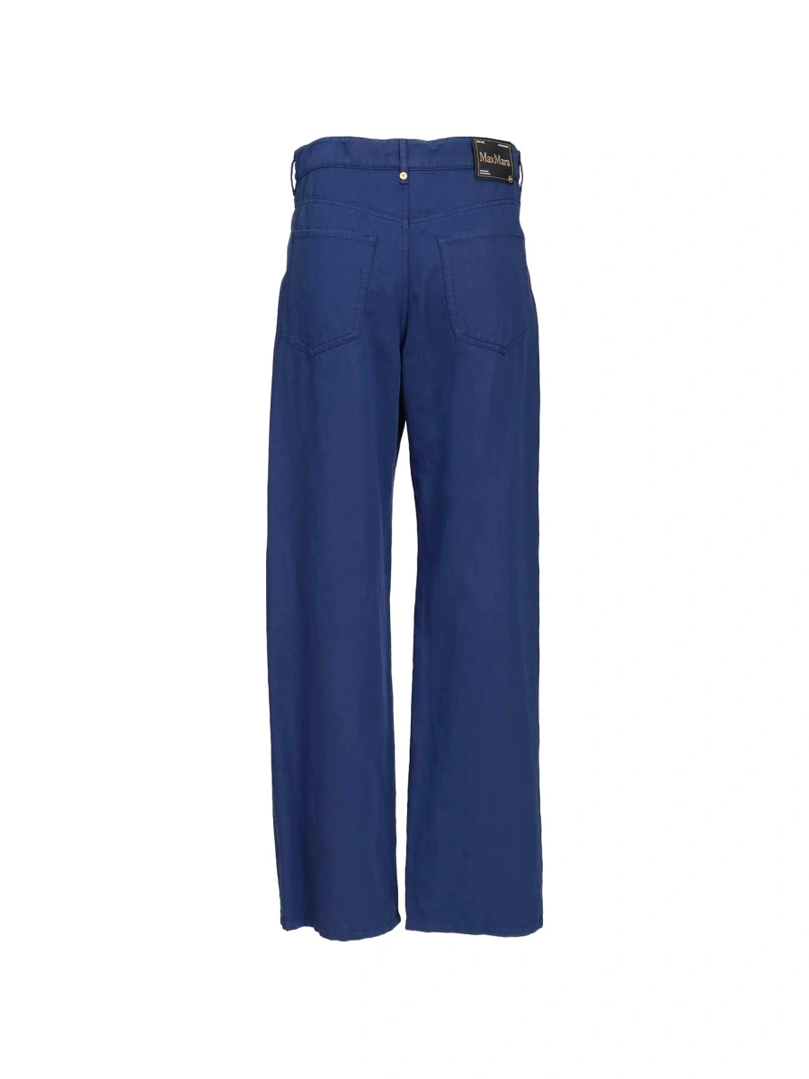 Pantaloni drepti Max Mara albastri - Img 2