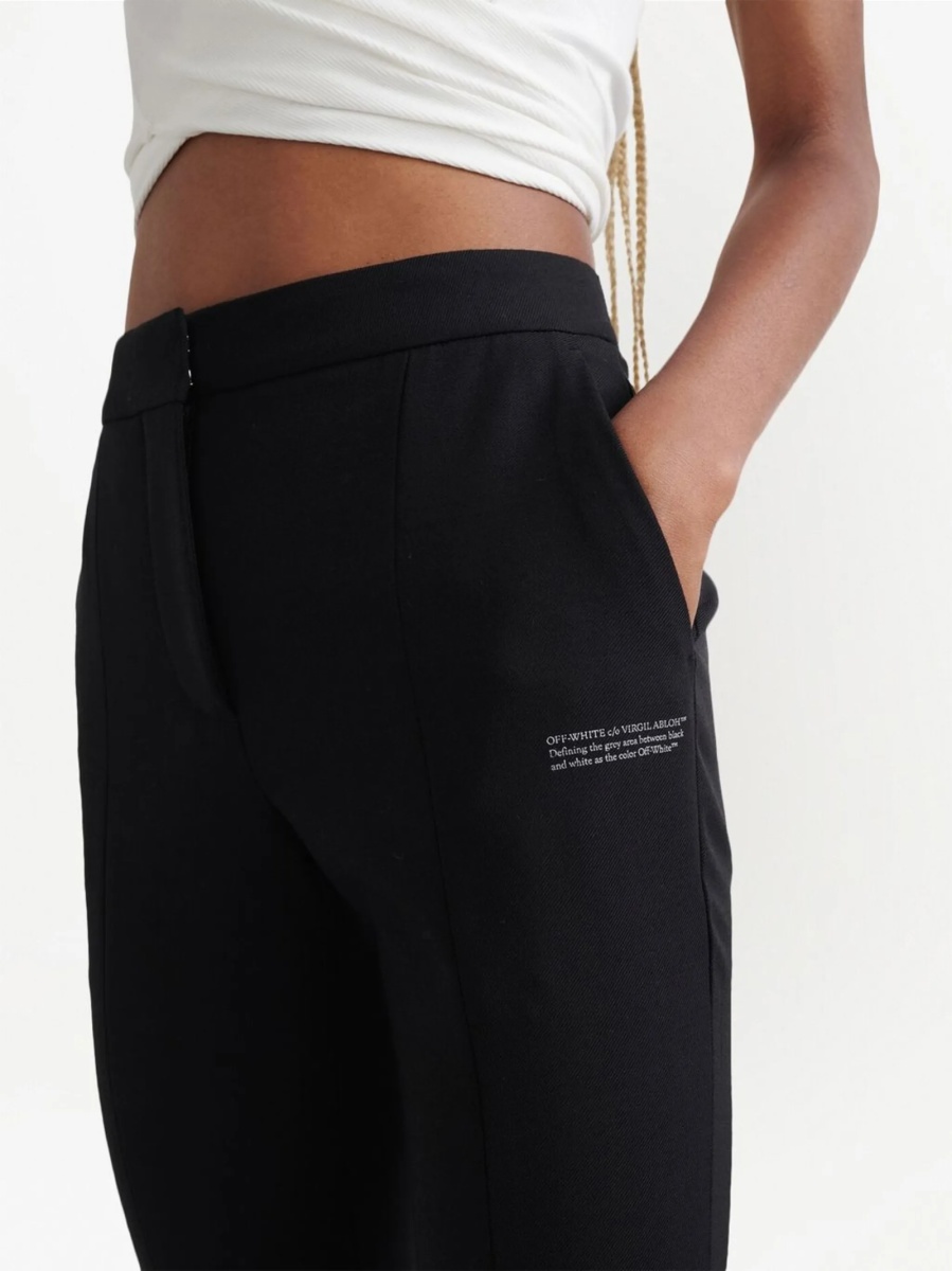 Pantaloni drepti Off-White negri din elastan si polyester - Img 5