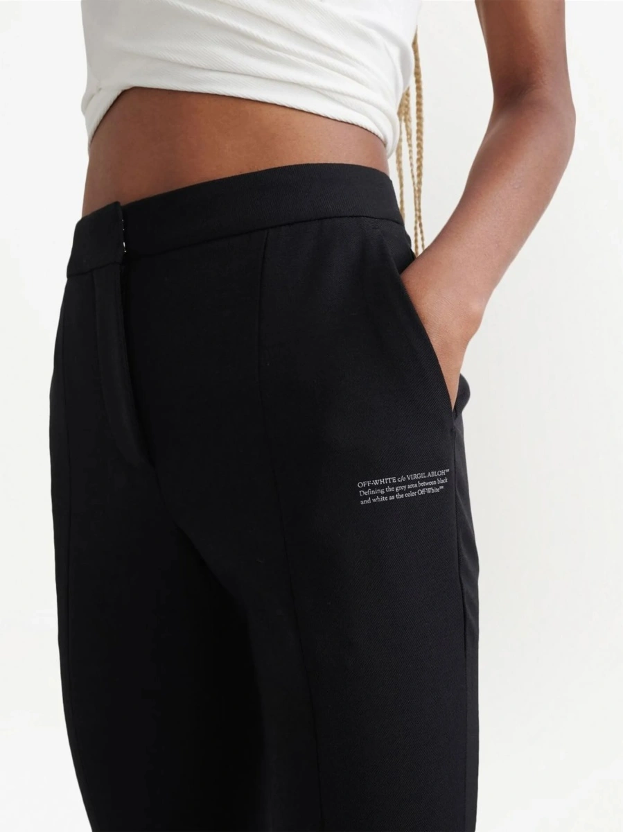Pantaloni drepti Off-White negri din elastan si polyester - Img 5