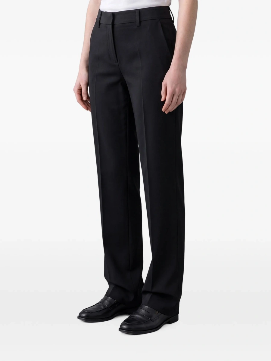 Pantaloni drepti SUTTON NEW YORK negri din vascoza si elastan - Img 2