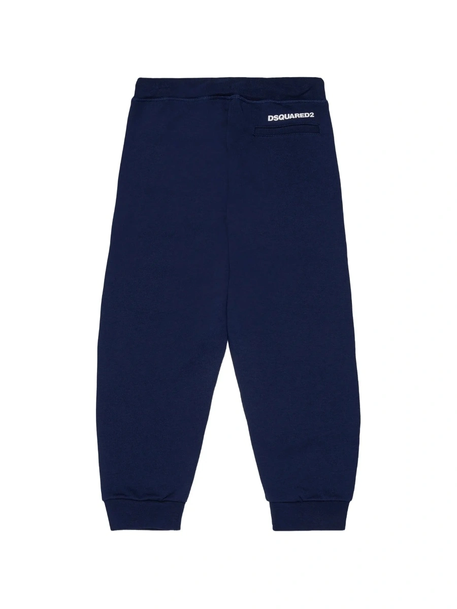 Pantaloni DSQUARED2 albastri din bumbac - Img 4