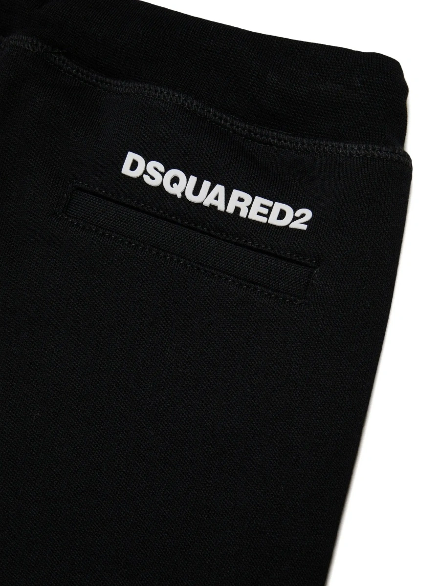 Pantaloni DSQUARED2 negri din bumbac - Img 6