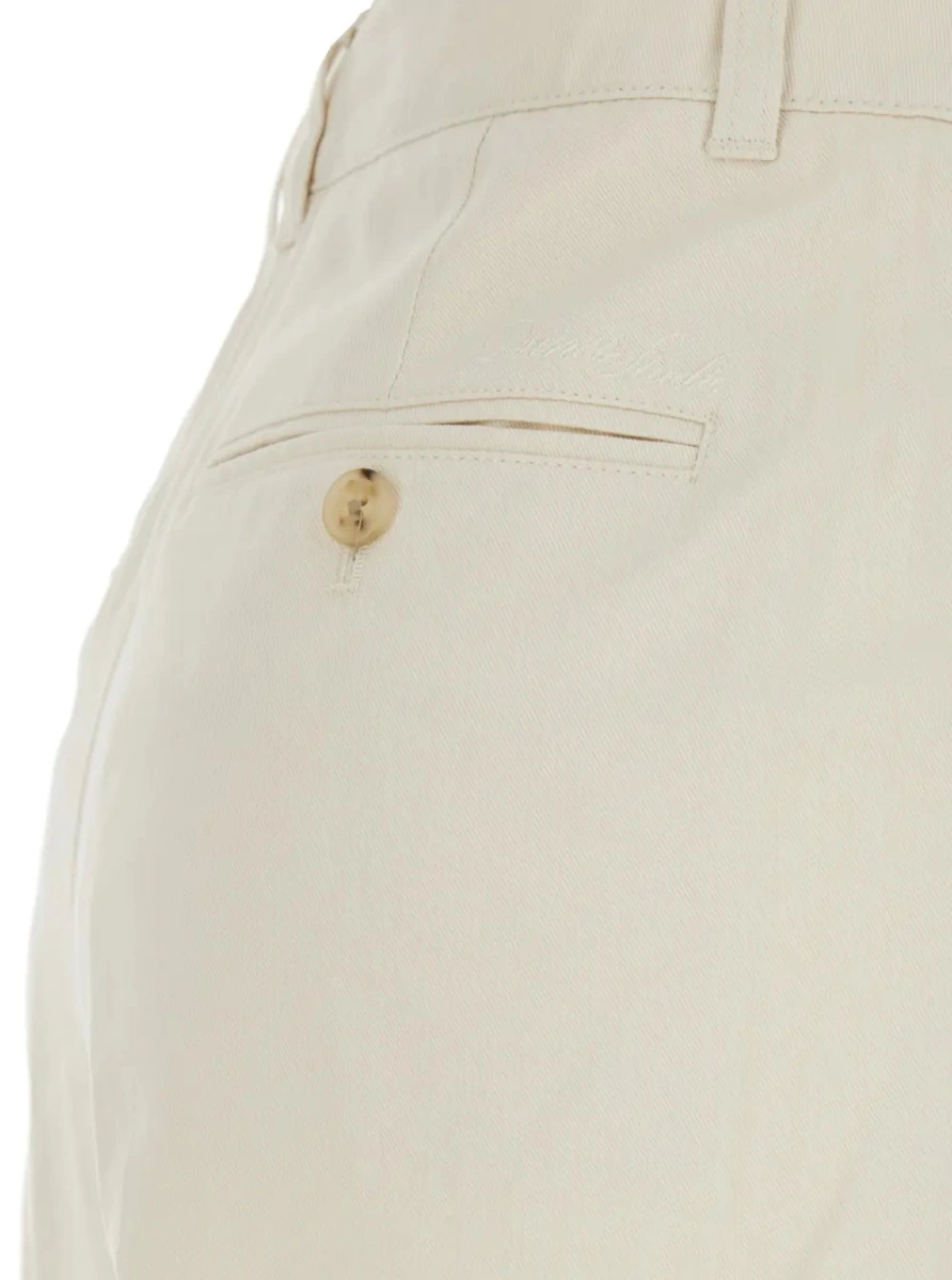 Pantaloni DUNST albi din bumbac - Img 3