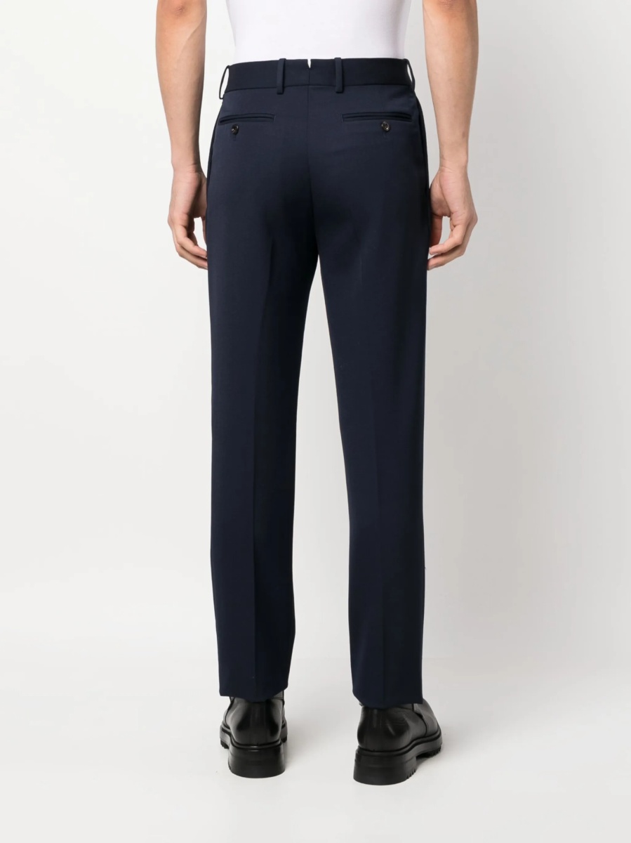 Pantaloni eleganti Alexander McQueen albastri din lana - Img 4