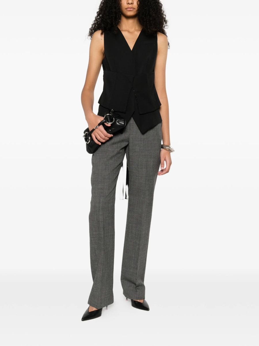 Pantaloni eleganti Alexander McQueen gri din lana - Img 2