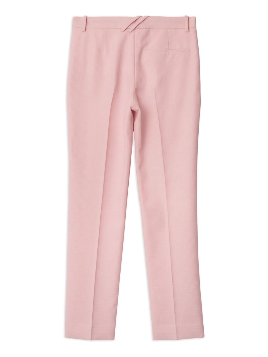 Pantaloni eleganti Burberry roz din lana si corn - Img 5
