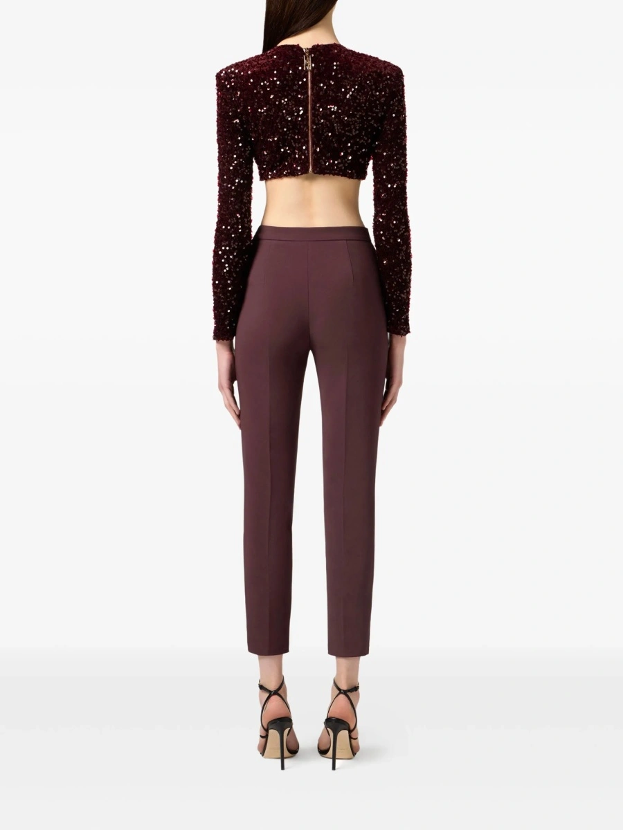 Pantaloni eleganti Elisabetta Franchi maro - Img 3