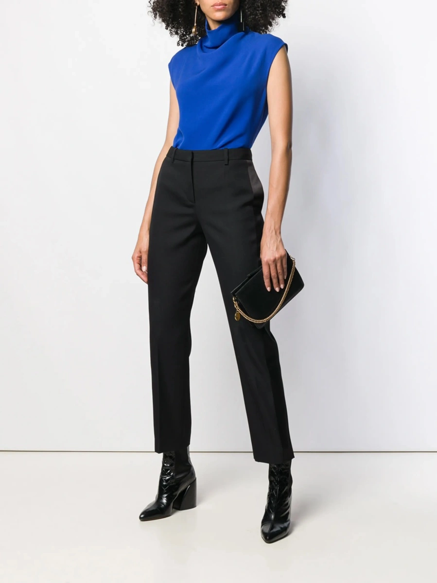 Pantaloni eleganti Givenchy negri din matase si vascoza - Img 2