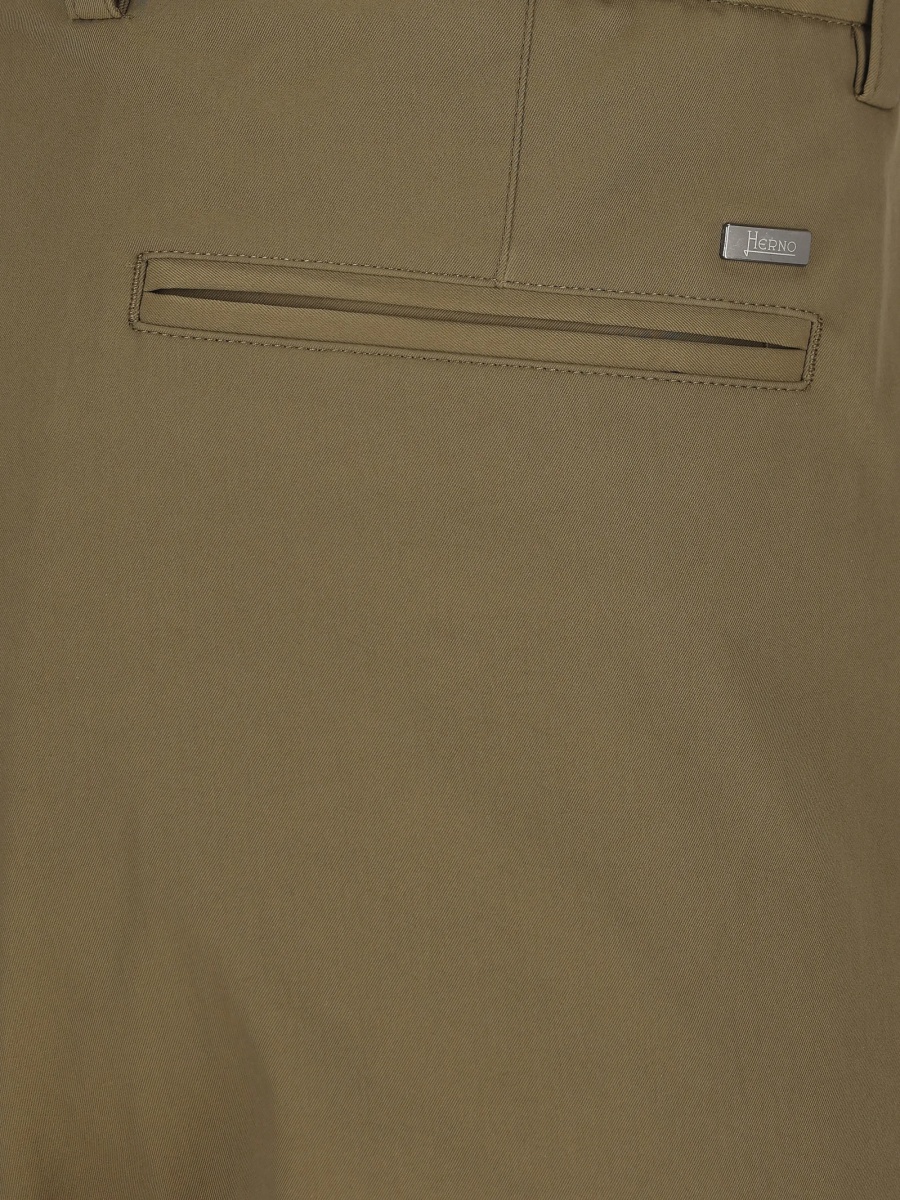 Pantaloni eleganti Herno verzi din polyester - Img 3