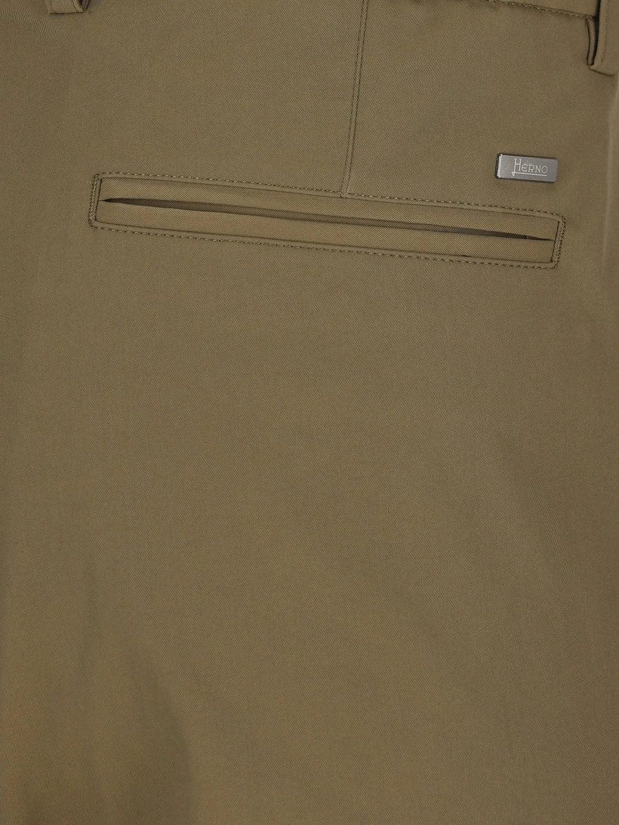 Pantaloni eleganti Herno verzi din polyester - Img 3