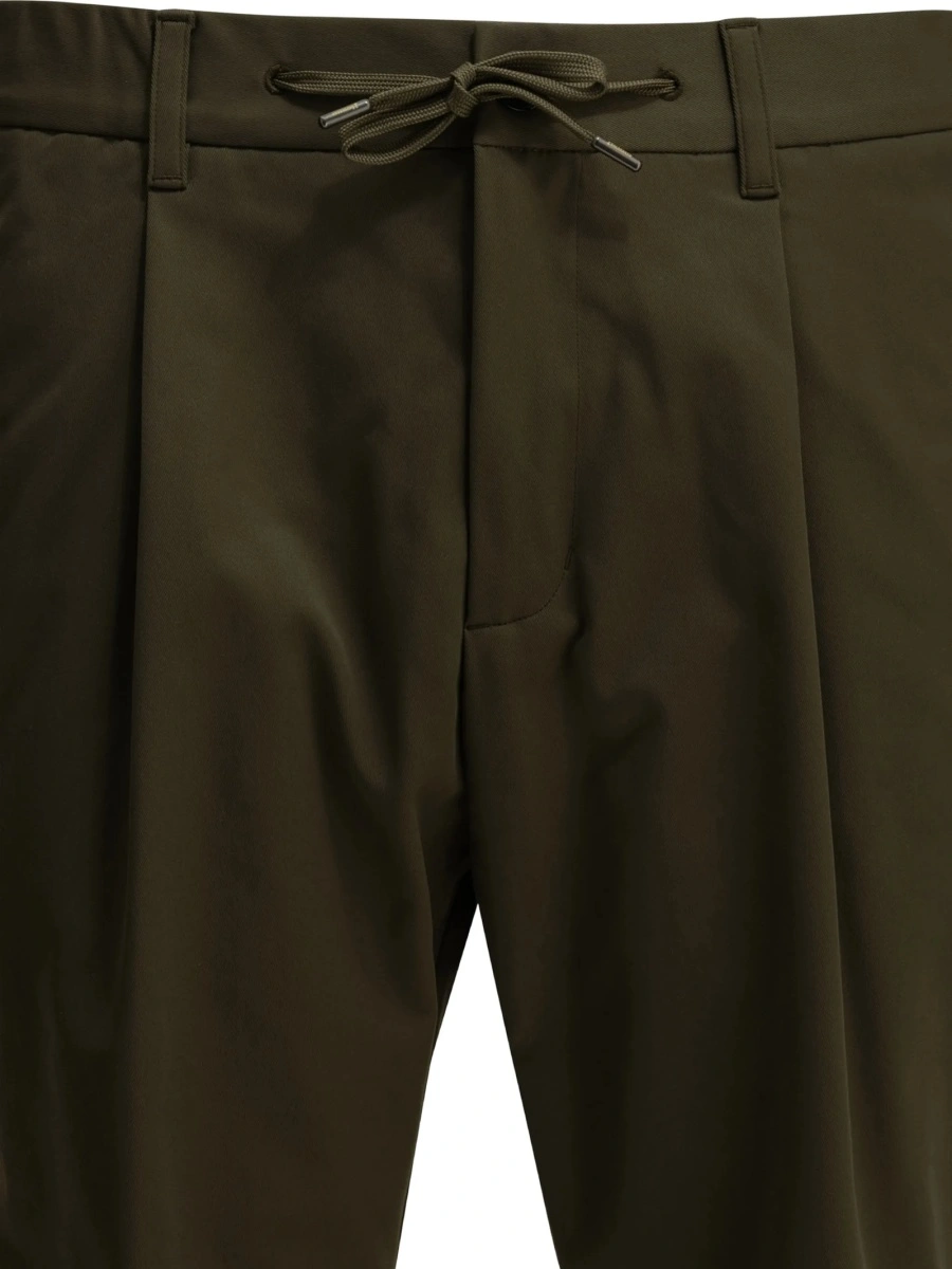 Pantaloni eleganti Herno verzi din polyester - Img 3
