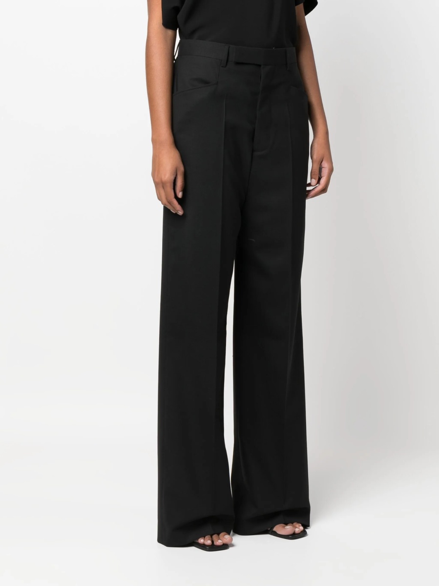 Pantaloni eleganti Rick Owens negri din lana si corn - Img 3