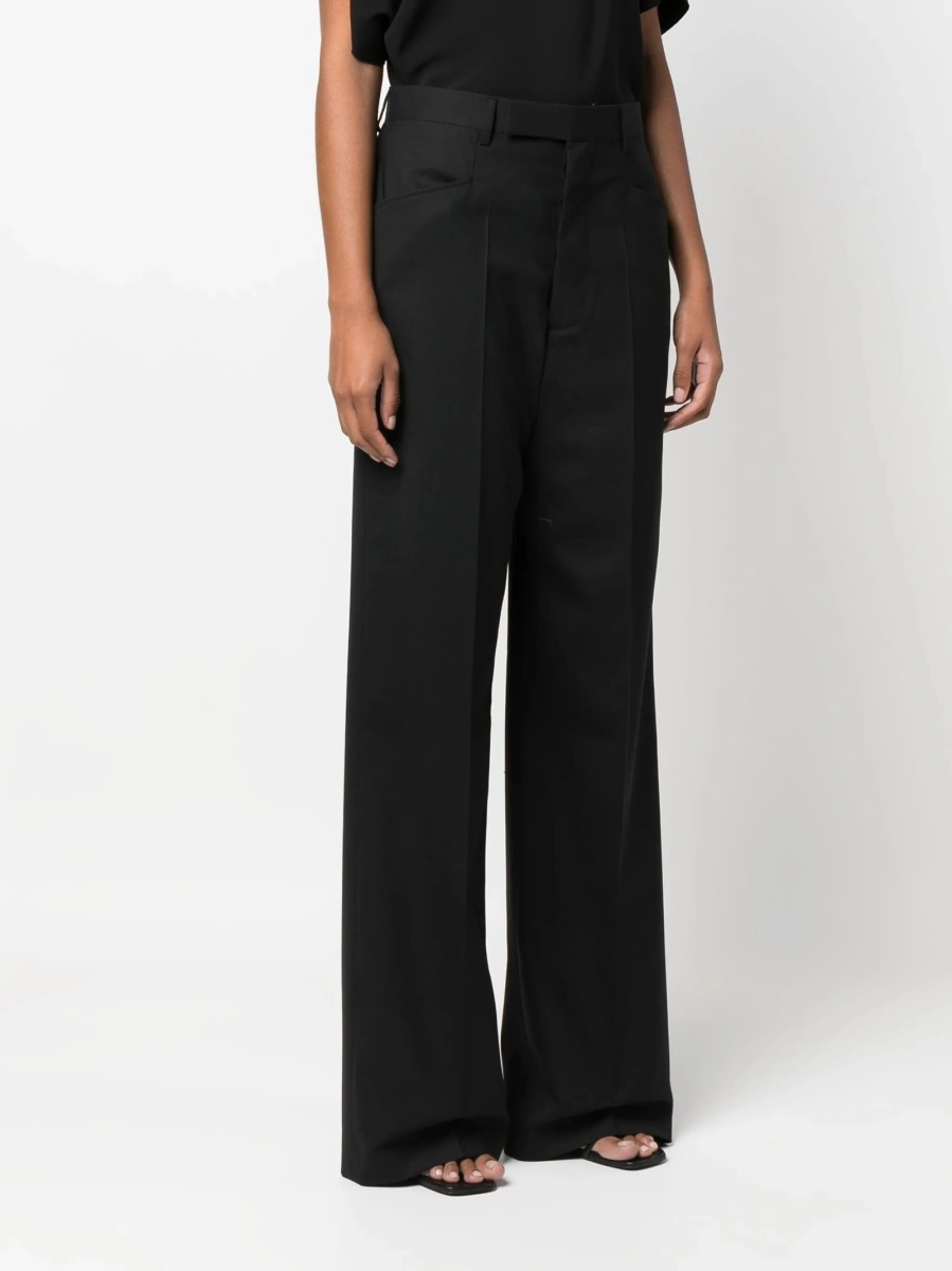 Pantaloni eleganti Rick Owens negri din lana si corn - Img 3