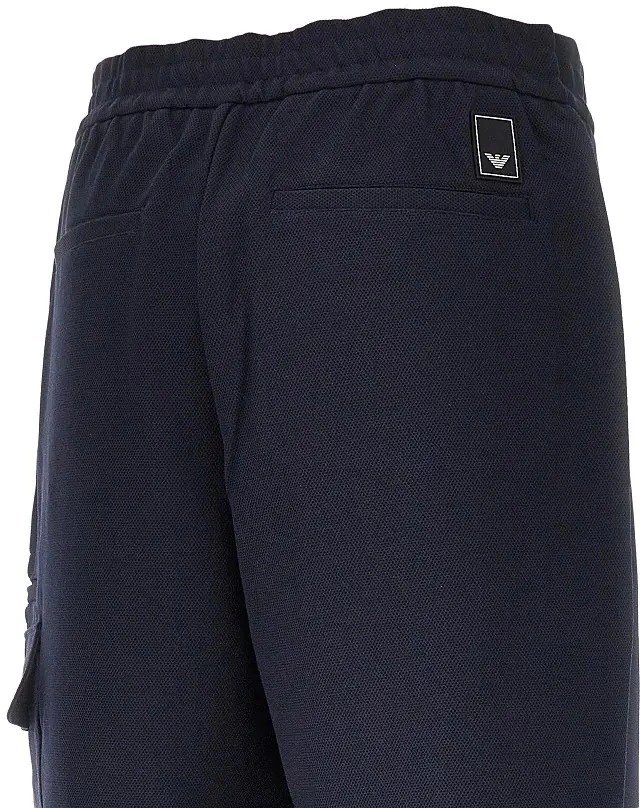 Pantaloni Emporio Armani albastri din jerse - Img 4