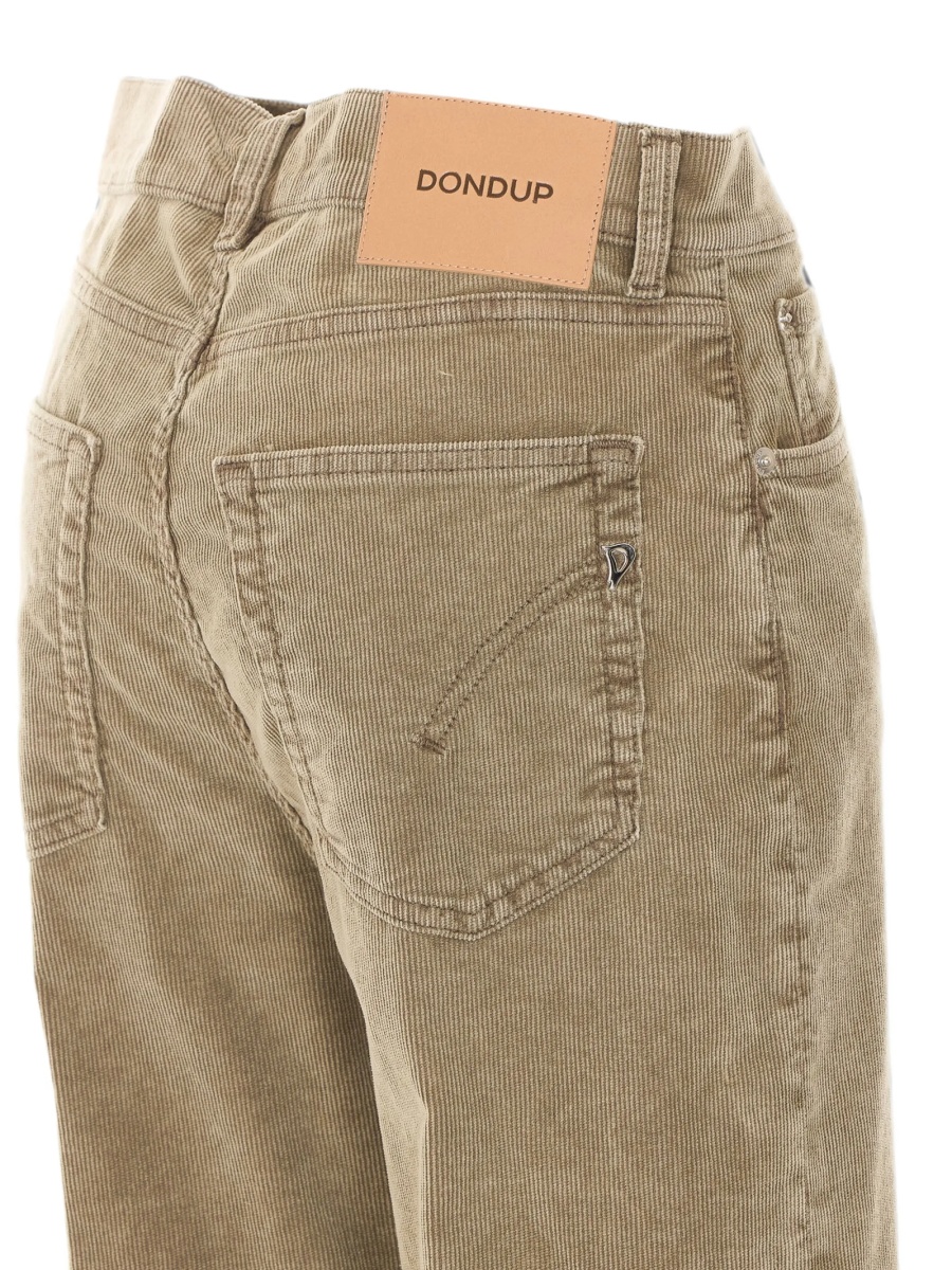 Pantaloni evazati Dondup neutri din bumbac si spandex/elastan - Img 3