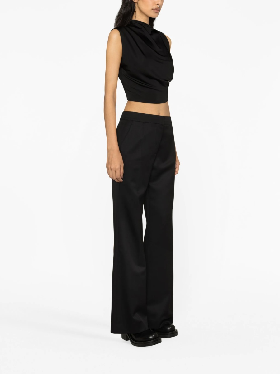 Pantaloni evazati Givenchy negri din mohair si lana - Img 3
