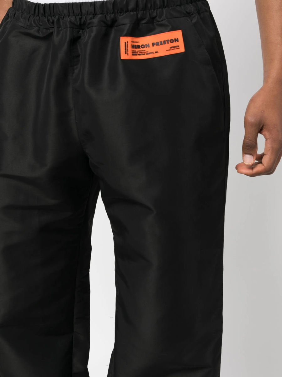 Pantaloni evazati Heron Preston negri din polyester - Img 5