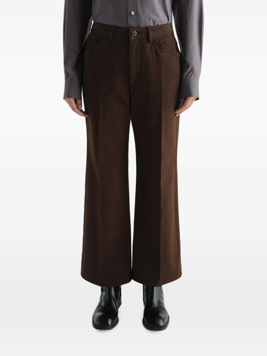 Pantaloni evazati LEMAIRE maro din bumbac - Img 3