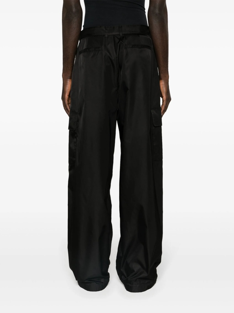 Pantaloni evazati Off-White negri din poliuretan si poliamida - Img 4