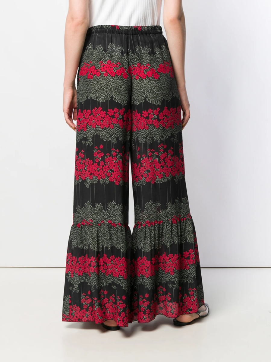 Pantaloni evazati RED VALENTINO negri din matase - Img 4