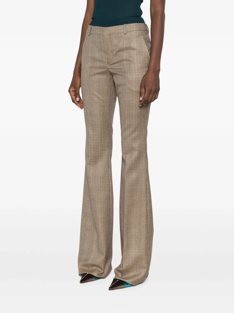 Pantaloni evazati Saint Laurent maro din lana - Img 3