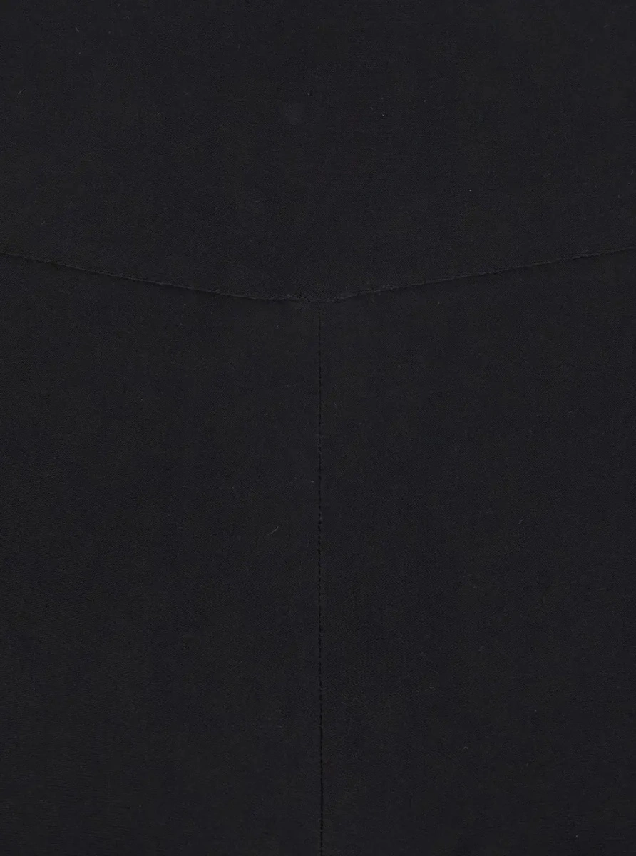 Pantaloni High-Waisted Boot Pants with Wide Leg in Black Tech Fabric for Women - Img 3
