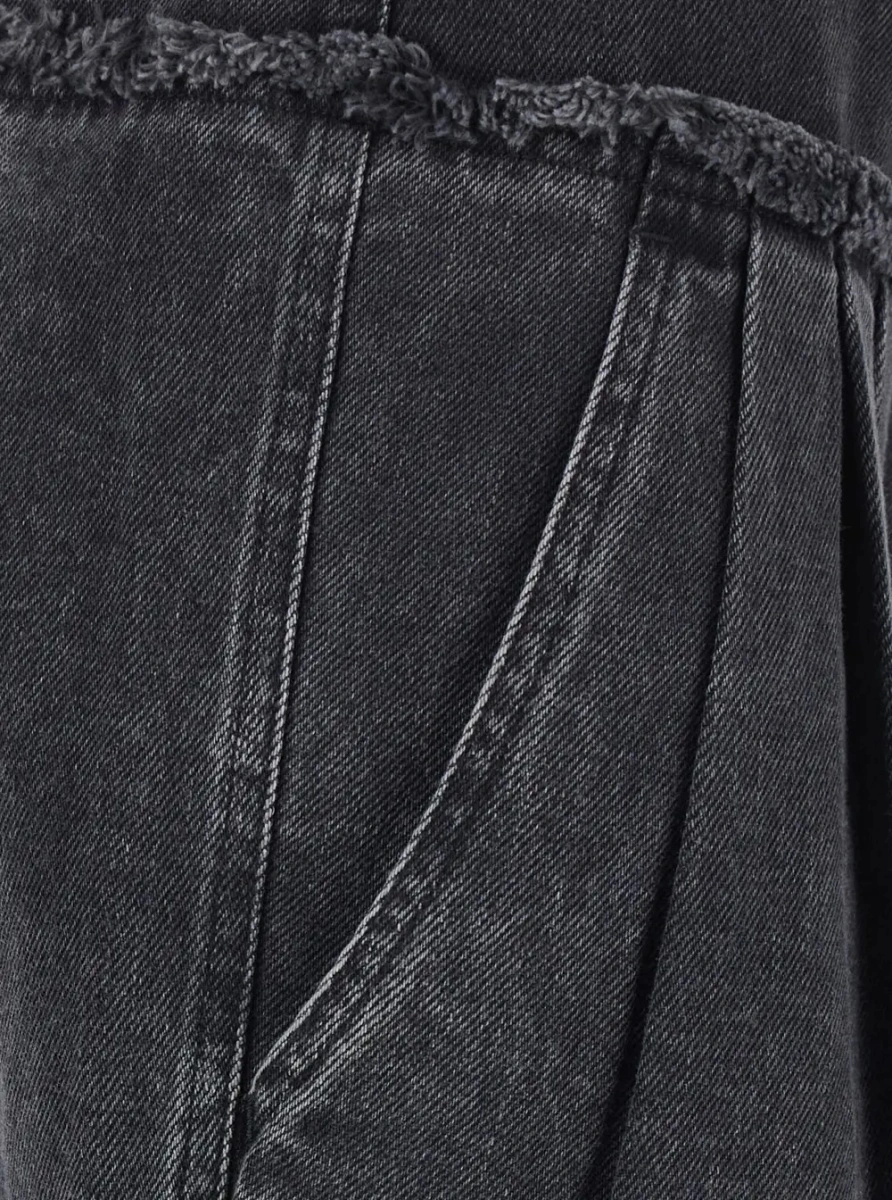 Pantaloni Isabel Marant negri din denim 'Iniza' - Img 3