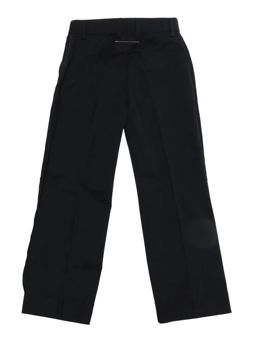 Pantaloni MM6 MAISON MARGIELA KIDS negri din bumbac - Img 2