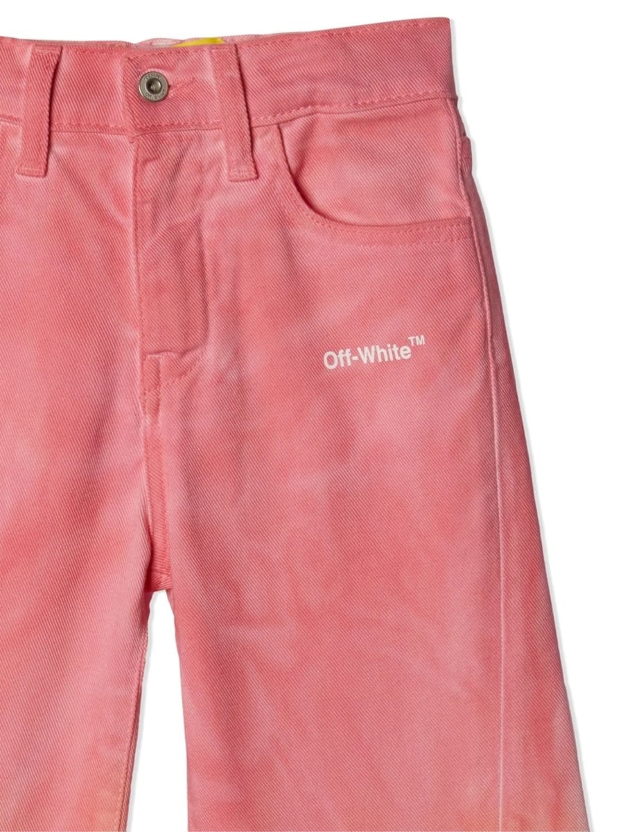 Pantaloni Off-White roz din bumbac - Img 4