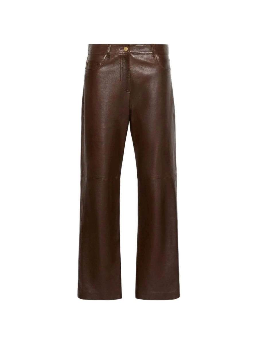 Pantaloni 'S MAXMARA maro din piele - Img 8