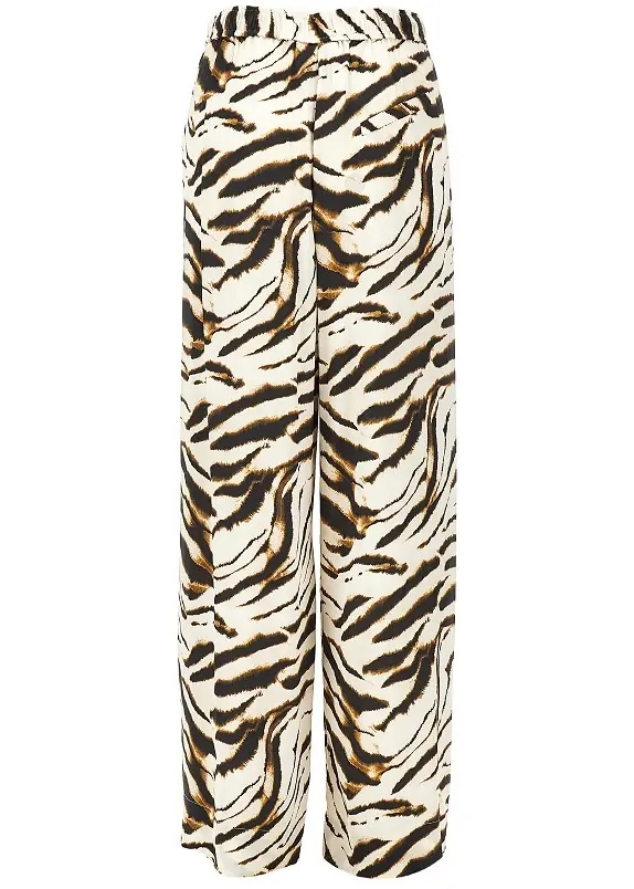 Pantaloni Satin pants with zebra-striped print - Img 3