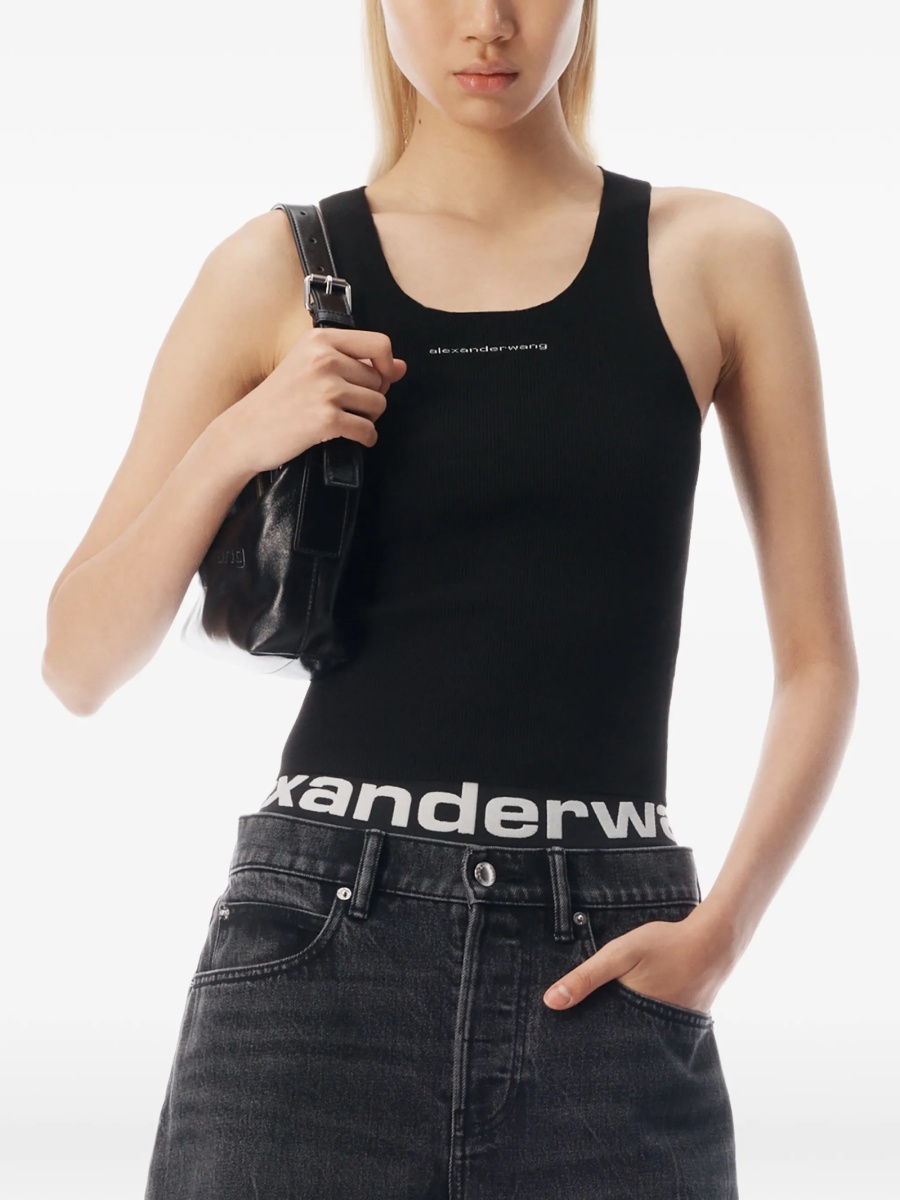 Pantaloni scurti Alexander Wang gri din bumbac - Img 2