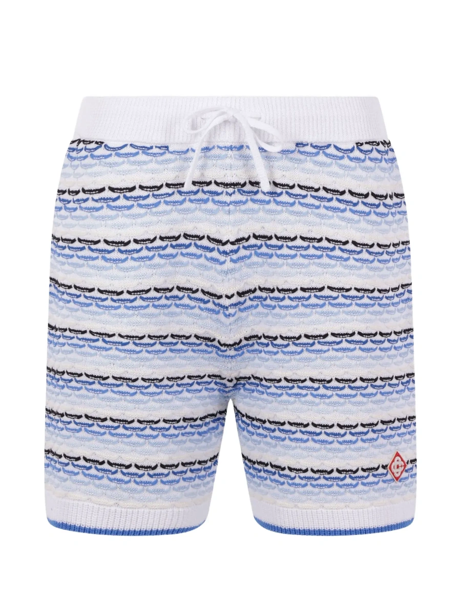 Pantaloni scurti Casablanca albastri din bumbac - Img 7