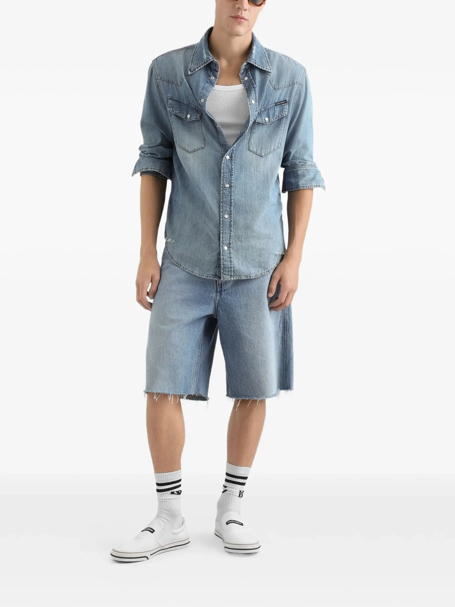 Pantaloni scurti Dolce &amp; Gabbana albastri din denim - Img 4