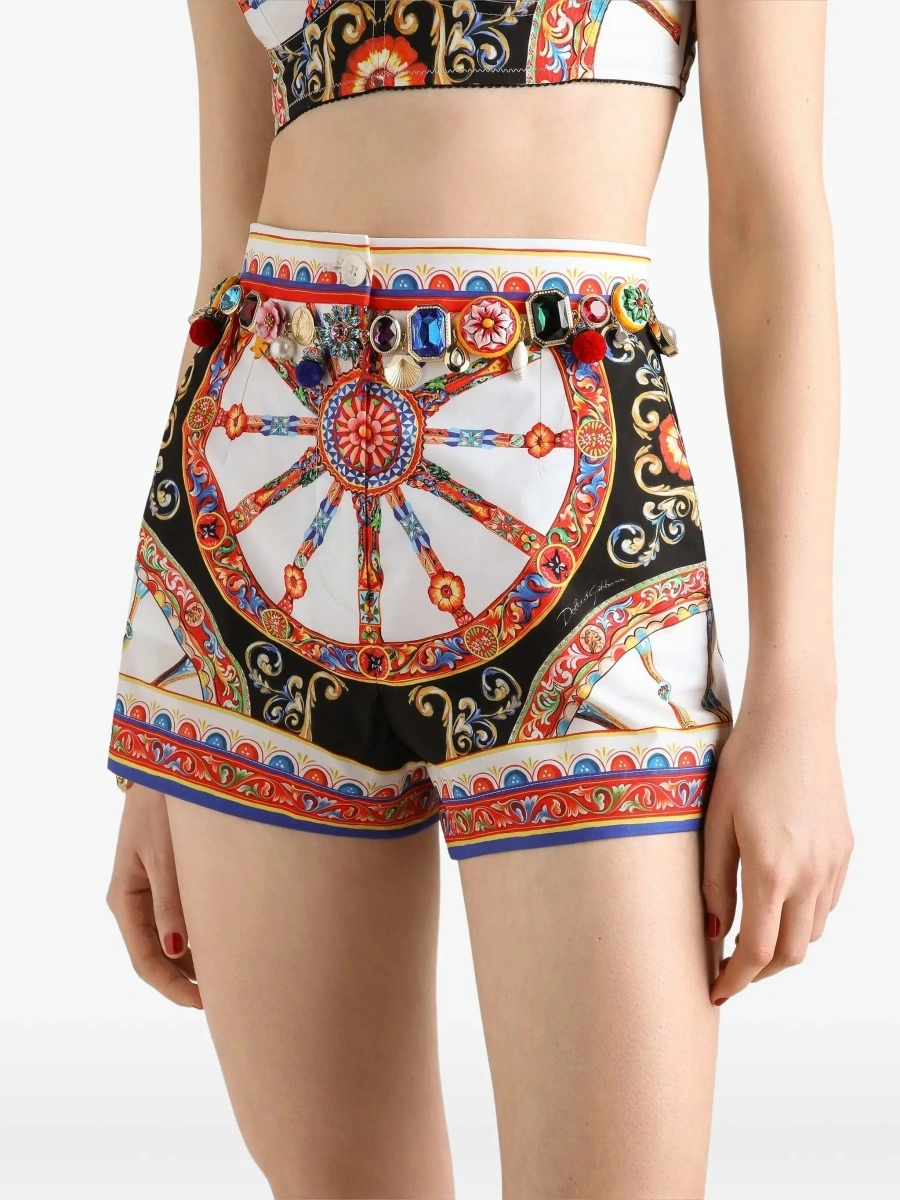 Pantaloni scurti Dolce &amp; Gabbana multicolor din bumbac - Img 7